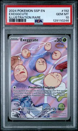 2024 POKEMON S&V SSP EN SURGING SPARKS #192 EXEGGCUTE ILLUSTRATION RARE PSA 10 - Image 1
