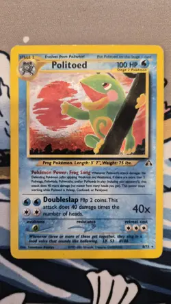 Politoed 8/75 Holo Neo Discovery Pokemon MP Played Pokemon WOTC Vintage - Image 1