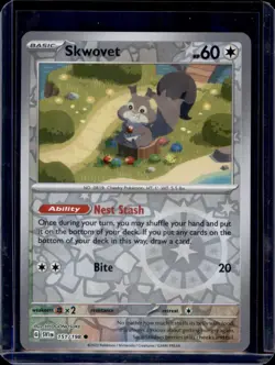 Skwovet SV01: Scarlet & Violet Base Set Pokemon #151/198 Reverse Holo NM+ - Image 1