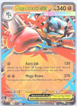 Mega Lucario ex - 077/132 ME01: Mega Evolution - Pokemon Card - NM - Image 1