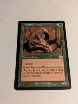 Argothian Wurm MtG Urza's Saga Magic the Gathering Rare Green Creature - Image 2