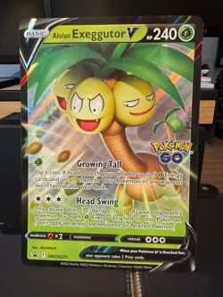 Pokemon Card Alolan Exeggutor V SWSH225 Black Star Promo Jumbo Size Near Mint - Image 1