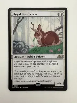 Regal Bunnicorn MTG Magic the Gathering Card NM Near Mint WOE - Image 1