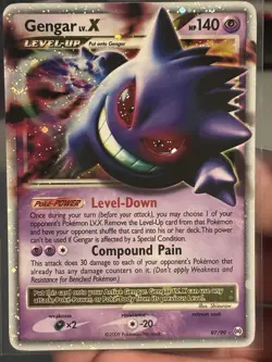 Pokemon Gengar LV.X Platinum Arceus Holo Ultra Rare Card 97/99 2009 - Image 2