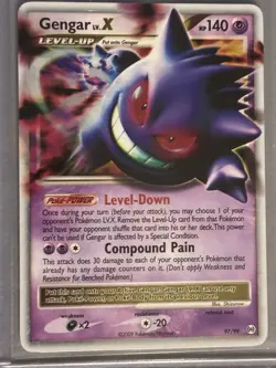 Pokemon Gengar LV.X Platinum Arceus Holo Ultra Rare Card 97/99 2009 - Image 4