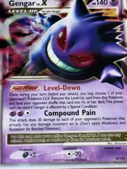 Pokemon Gengar LV.X Platinum Arceus Holo Ultra Rare Card 97/99 2009 - Image 5