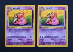 2 NM-/LP+ Slowbro 43/62 1st Edition Fossil Set Pokemon Card - Image 1