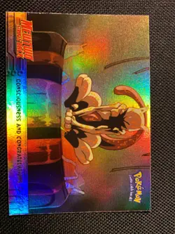 Pokemon Topps Mewtwo Strikes #3 Consciousness and Congratulations RAINBOW FOIL - Image 2