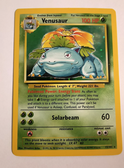 👀VIDEO Pokemon TCG Venusaur Base Set 15/102 Holo 1999-2000 Wizards Holo Rare NM - Image 1