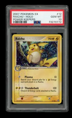PSA 10 Raichu #12 Pokemon EX Power Keepers - Holo - Image 1