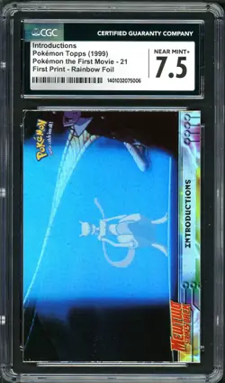 CGC 7.5 Topps Pokemon Mewtwo Strikes Back: Introductions #21 RAINBOW FOIL psa - Image 2