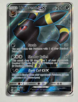 Umbreon GX - 142/149 - Pokemon Sun Moon Base Set Full Art Ultra Rare Card LP - Image 1