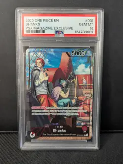 One Piece PSA 10 Shanks Leader OP09-001 PSA Magazine Promo Card Gem Mint - Image 1