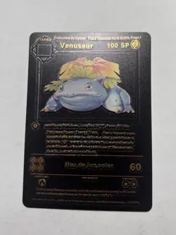 Venusaur 15/102 Base Set Vintage Black Foil RARE Fan Art Display Card NM - Image 1