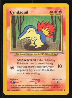 Pokemon Neo Destiny #061/105 Cyndaquil Card TCCCX - Image 1