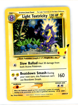 Pokemon TCG Light Toxtricity SWSH137 Celebrations 25th Black Star Promo Holo NM - Image 1