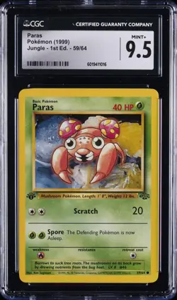 1999 POKEMON JUNGLE - 1ST ED #59/64 PARAS CGC 9.5 - Image 1