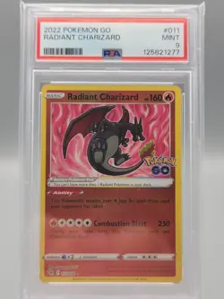 Pokemon TCG Radiant Charizard Pokemon GO 011/078 Holo Radiant Rare PSA 9 - Image 1
