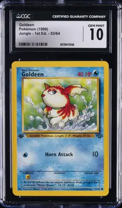 1999 POKEMON JUNGLE - 1ST ED #53/64 GOLDEEN CGC 10 GEM MINT - Image 1