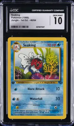 1999 POKEMON JUNGLE - 1ST ED #46/64 SEAKING CGC 10 GEM MINT - Image 1