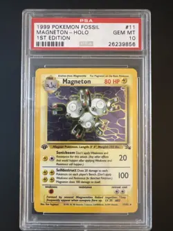 1999 Pokemon TCG Fossil 1st Edition Magneton Holo Rare #11/62 PSA 10 OLD CERT - Image 1