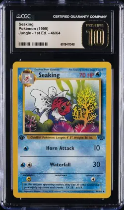 1999 POKEMON JUNGLE 1ST EDITION #46/64 SEAKING CGC 10 PRISTINE - Image 1