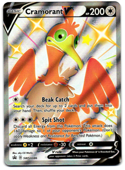 Pokemon TCG Cramorant V SWSH Black Star Promos SWSH086 Holo Promo - Image 1