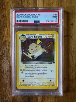 POKEMON TCG - TEAM ROCKET - DARK RAICHU HOLO 83/82 - PSA 9 - Image 1