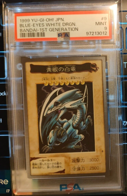PSA 9 Yugioh Mint Blue Eyes White Dragon Bandai 1ST GENERATION 1999 - Image 1