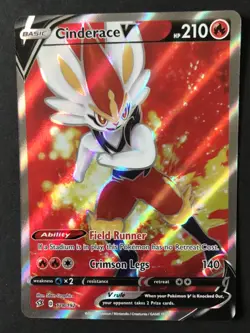 Cinderace V 178/192 Rebel Clash SWSH FULL ART ULTRA RARE Pokemon Card Near Mint - Image 1