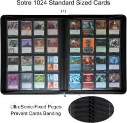 16 Pocket 1000+ Pockets Card Binder, Large Ringless Side Loading Pockets Trading - Image 5