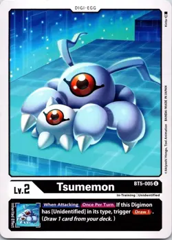 Tsumemon BT5-005 Black Uncommon In-Training Digimon CCG Card - Image 1