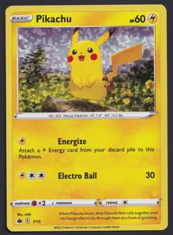 Pikachu 7/15 McDonald’s Match Battle Confetti Holo Promo Pokemon TCG 2022 NM - Image 3