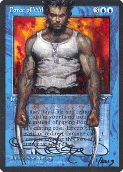MTG FORCE OF WILL WOLVERINE ALTERED - PAINTED BY TERESE NIELSEN - GRADED - Image 1