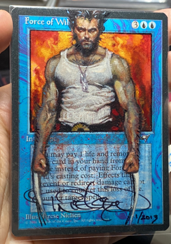 MTG FORCE OF WILL WOLVERINE ALTERED - PAINTED BY TERESE NIELSEN - GRADED - Image 2