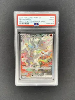 2025 POKEMON WHT EN-WHITE FLARE SPECIAL ILLUSTRATION RARE #166 RESHIRAM EX PSA 9 - Image 1