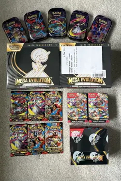 Pokemon Mega Evolution Bundle of ETB’s, Booster Box, Tin, Booster Bundle & Packs - Image 1
