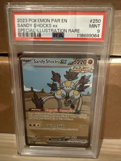 2023 POKEMON PAR EN-PARADOX RIFT SPECIAL ILLUSTRATION RARE SANDY SHOCKS EX PSA 9 - Image 1