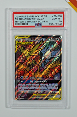 Pokemon PSA 10 Moltres & Zapdos & Articuno Gx #SM210 Hidden Fates 2019 English - Image 1