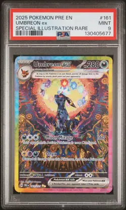 2025 POKEMON PRE EN-PRISMATIC EVOLUTIONS #161 UMBREON EX PSA 9 - Image 1