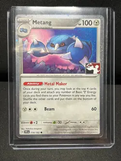 Metang 114/162 Cosmos Holo Stamped Promo Pokemon Play! Prize Pack NM - Image 1