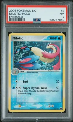 2005 POKEMON EX EMERALD 8 MILOTIC HOLO - PSA 7 - Image 1