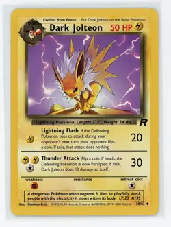 Pokemon TCG - Dark Jolteon 38/82 - Team Rocket - Uncommon - Image 1