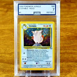 Pokemon Jungle Series Unlimited Clefable 1/64 AGS NM 7 Holo Rare 1999 - Image 1