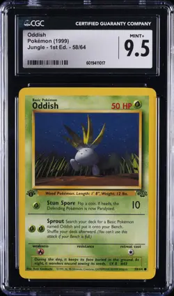 1999 POKEMON JUNGLE - 1ST ED #58/64 ODDISH CGC 9.5 - Image 1