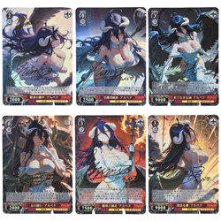 6×Overlord Albedo Doujin Card Albedo Goddess Waifu Custom Holo DIY Textured - Image 1