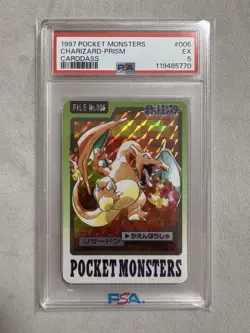 Pokemon Card Carddass Pokemon Charizard 1997 PSA5 - Image 1