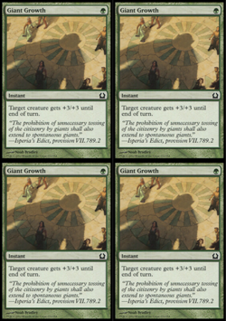4x MTG 2012 GIANT GROWTH - INSTANT - MAGIC CARD x4 copies Magic - Image 1