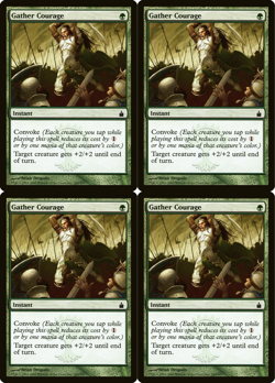 4x MTG 2005 GATHER COURAGE - INSTANT - MAGIC CARD x4 copies - Image 1