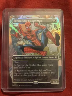 MTG Magic The Gathering Spectacular Spider-Man Borderless Foil Rare R 0014 - Image 1